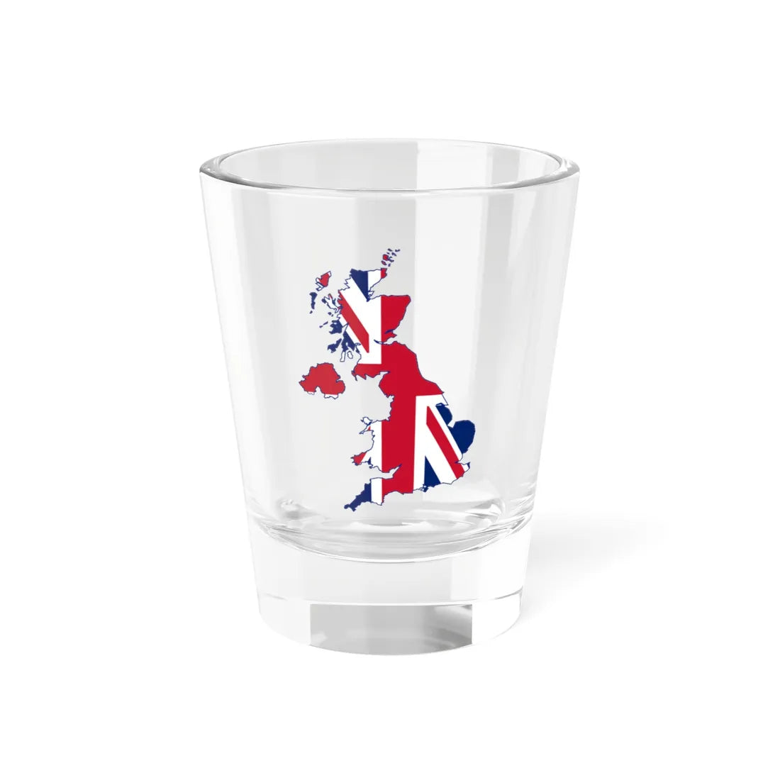 UK Outline and Flag (United Kingdom) Shot Glass 1.5oz 1.5oz - Go Mug Yourself