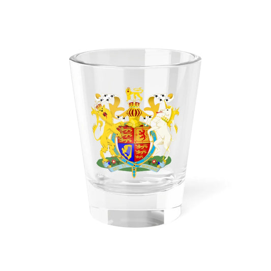UK Royal Coat of Arms (United Kingdom) (Coat of Arms) Shot Glass 1.5oz 1.5oz - Go Mug Yourself