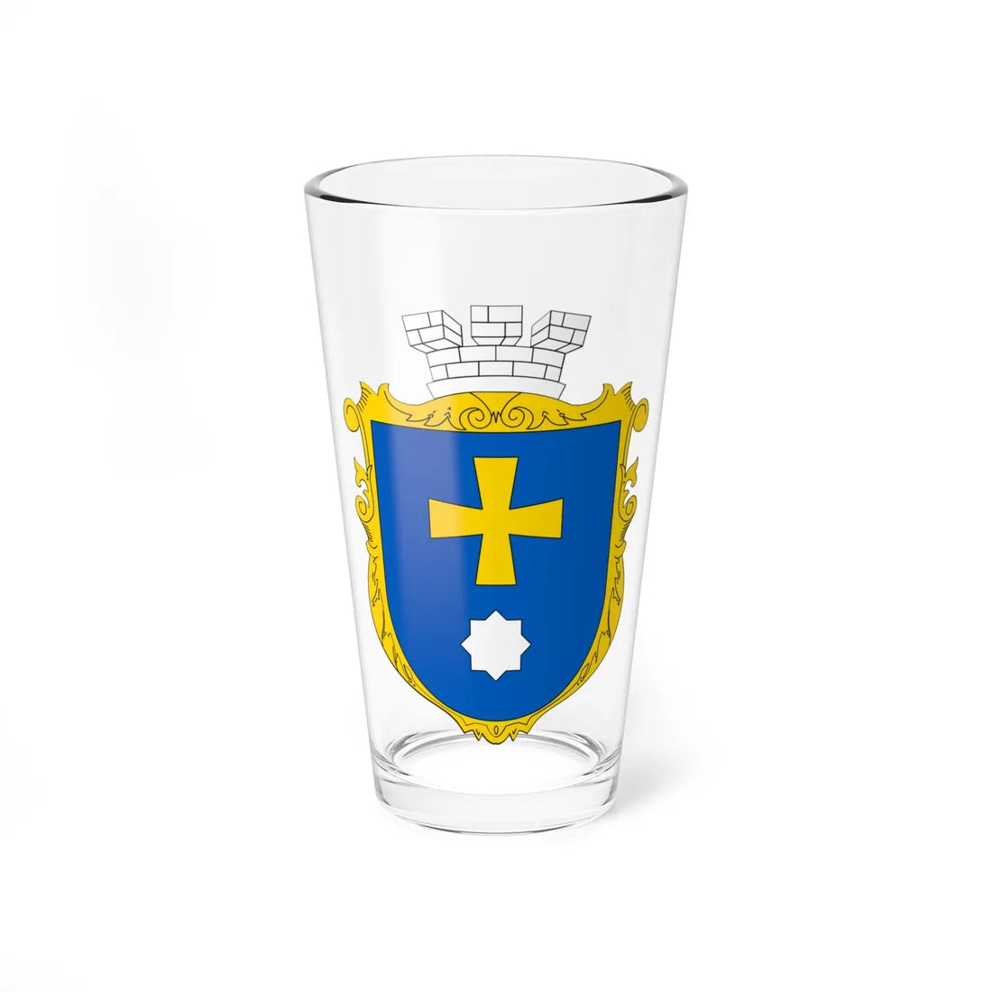 UKR COA of Myrhorod (Ukraine) (Coat of Arms) Pint Glass 16oz 16oz - Go Mug Yourself
