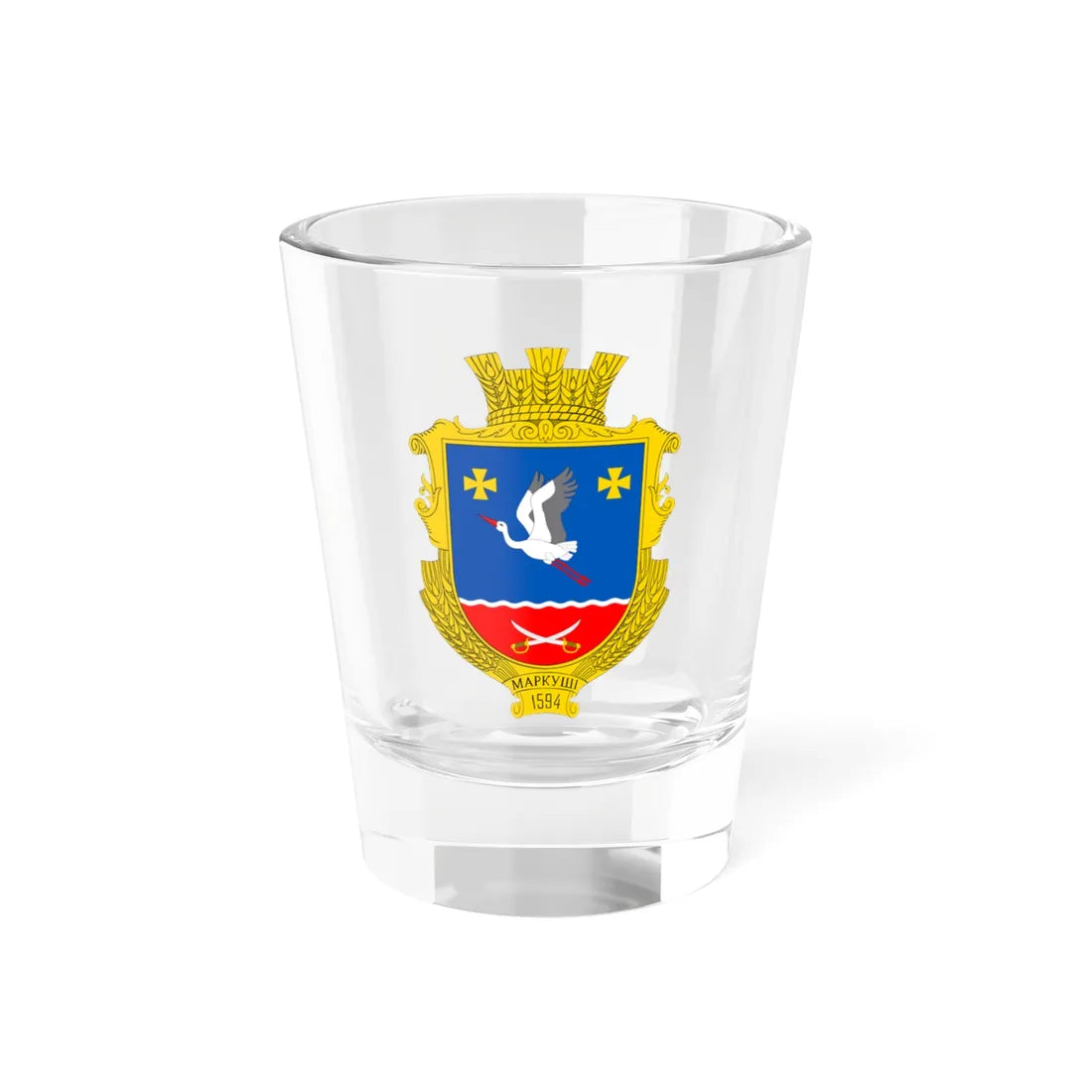 UKR Markushi Berdychivskyi COA (Ukraine) (Coat of Arms) Shot Glass 1.5oz 1.5oz - Go Mug Yourself