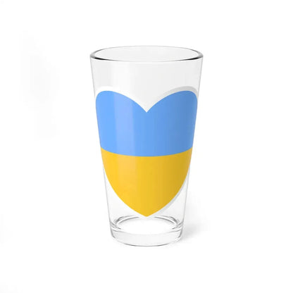 Ukraine 1917-1921 1991-1992 flag heart white (Ukraine) Pint Glass 16oz 16oz - Go Mug Yourself