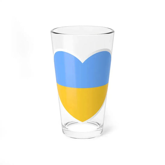 Ukraine 1917-1921 1991-1992 flag heart white (Ukraine) Pint Glass 16oz 16oz - Go Mug Yourself