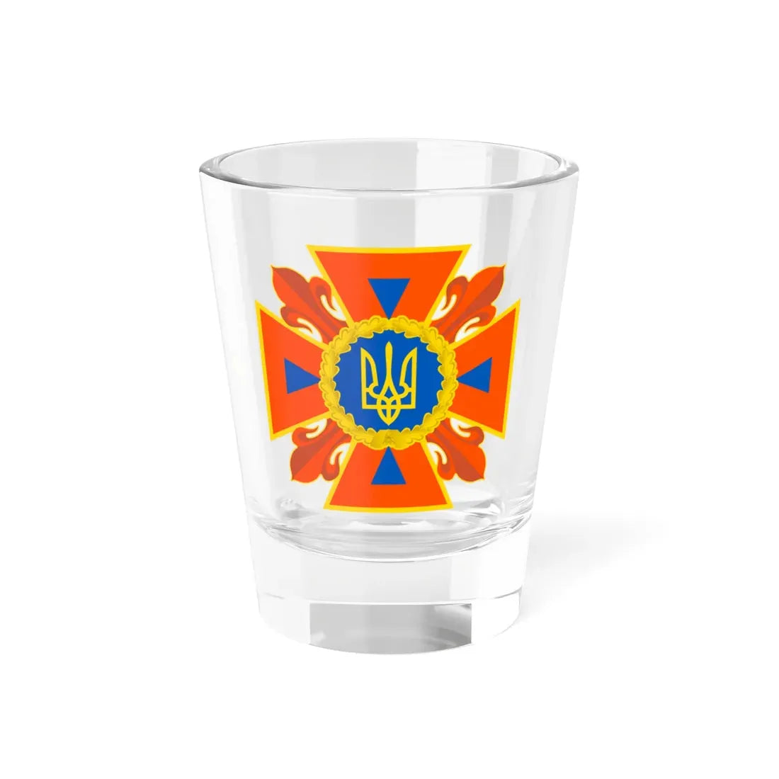 Емблема ДСНС України (Ukraine) (Coat of Arms) Shot Glass 1.5oz 1.5oz - Go Mug Yourself