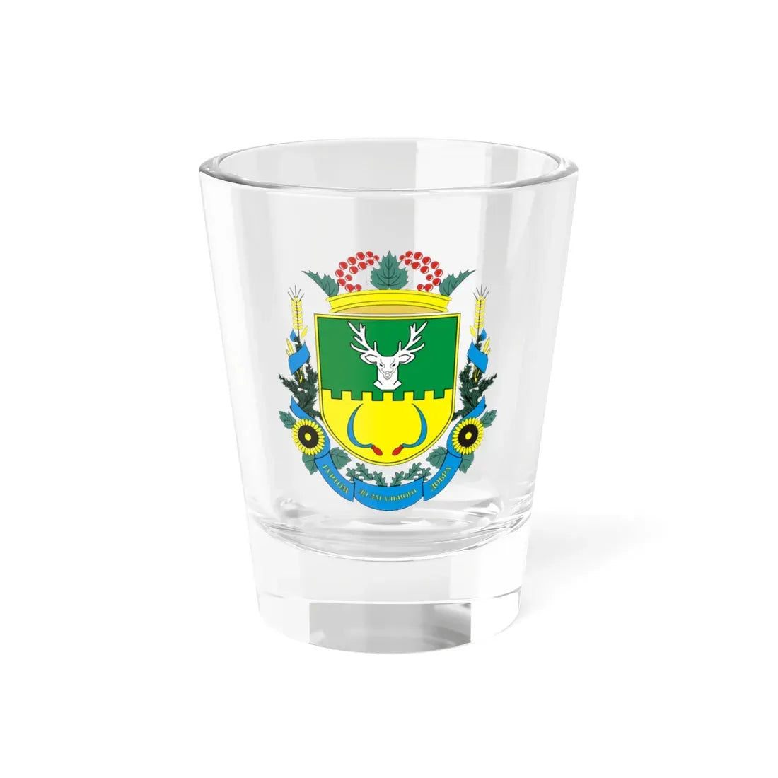 Герб Александровского района (Ukraine) (Coat of Arms) Shot Glass 1.5oz 1.5oz - Go Mug Yourself