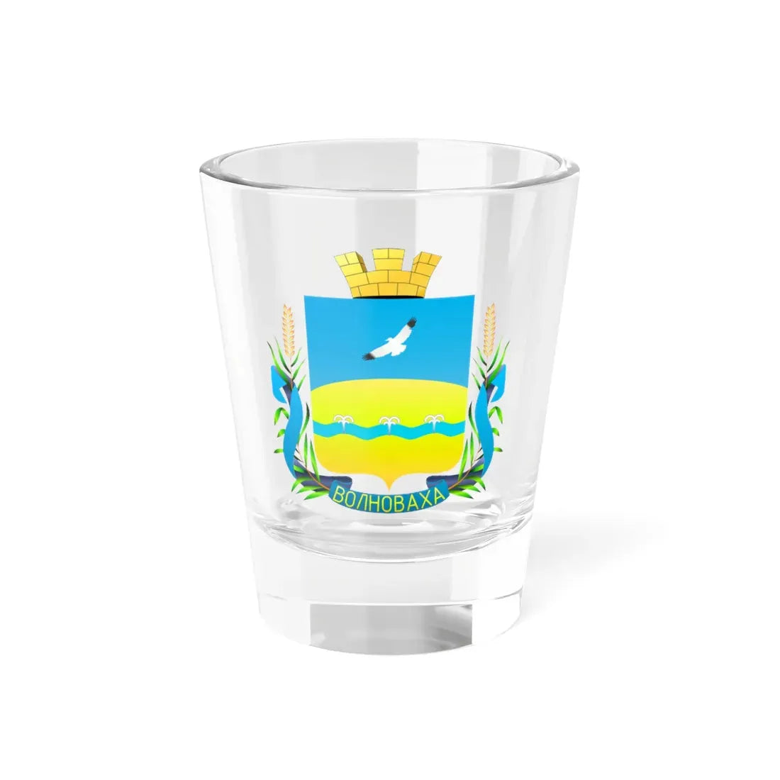Герб Волновахи (Ukraine) (Coat of Arms) Shot Glass 1.5oz 1.5oz - Go Mug Yourself