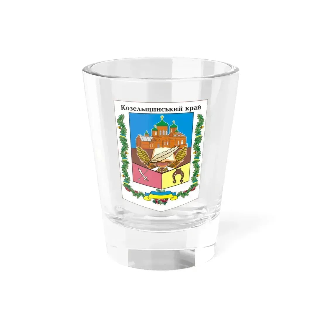 Козельщина герб (Ukraine) (Coat of Arms) Shot Glass 1.5oz 1.5oz - Go Mug Yourself