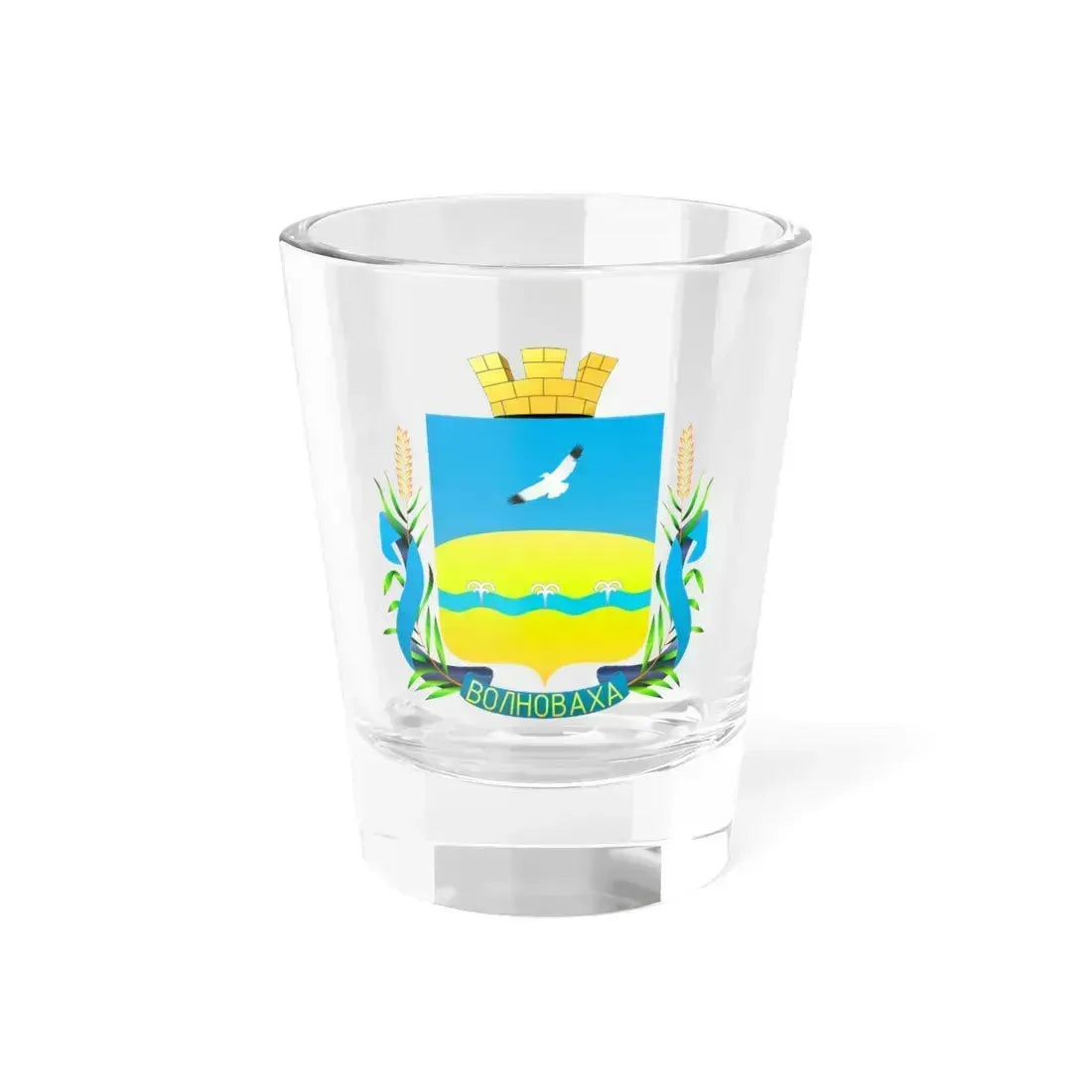 Герб Волновахи (Ukraine) (Coat of Arms) Shot Glass 1.5oz 1.5oz - Go Mug Yourself