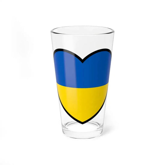 Ukraine flag heart (Ukraine) Pint Glass 16oz 16oz - Go Mug Yourself