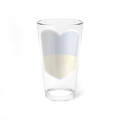 Ukraine flag heart white (Ukraine) Pint Glass 16oz - Go Mug Yourself
