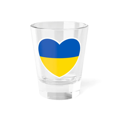 Ukraine flag heart white (Ukraine) Shot Glass 1.5oz 1.5oz - Go Mug Yourself