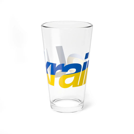 Ukraine name with flag colors - English (Ukraine) Pint Glass 16oz 16oz - Go Mug Yourself