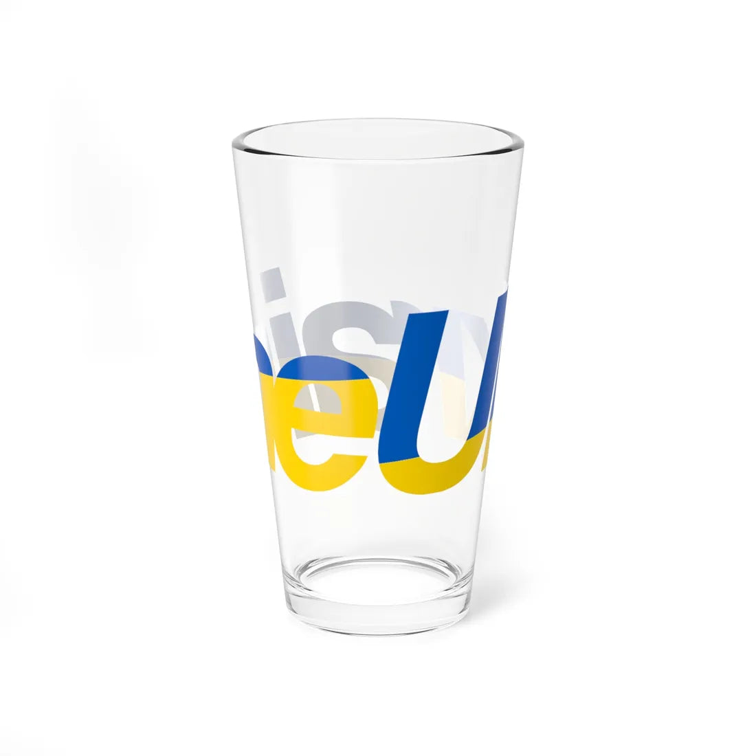 Ukraine name with flag colors - English (Ukraine) Pint Glass 16oz - Go Mug Yourself
