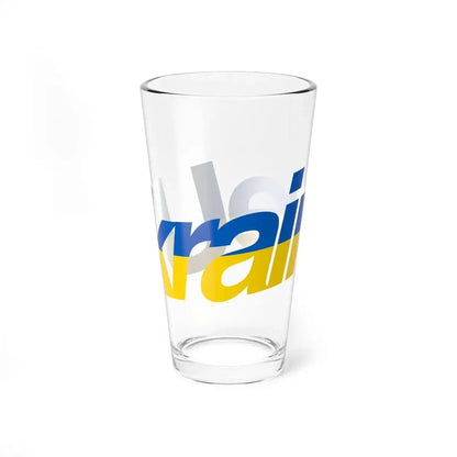Ukraine name with flag colors - English - Warped (Ukraine) Pint Glass 16oz 16oz - Go Mug Yourself