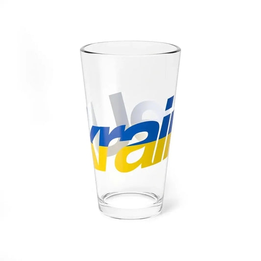 Ukraine name with flag colors - English - Warped (Ukraine) Pint Glass 16oz 16oz - Go Mug Yourself