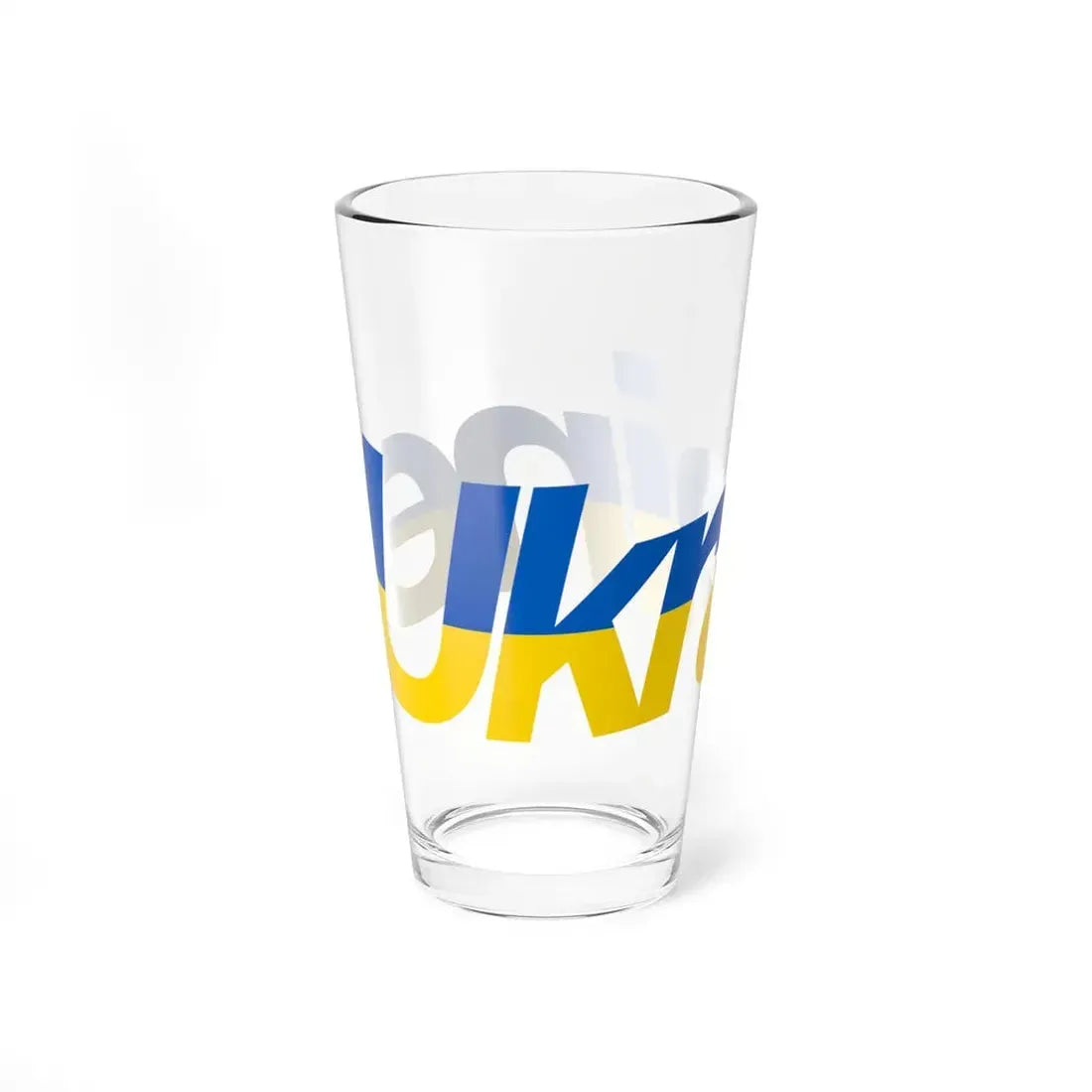 Ukraine name with flag colors - English - Warped (Ukraine) Pint Glass 16oz - Go Mug Yourself