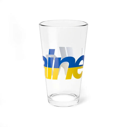 Ukraine name with flag colors - English - Warped (Ukraine) Pint Glass 16oz - Go Mug Yourself