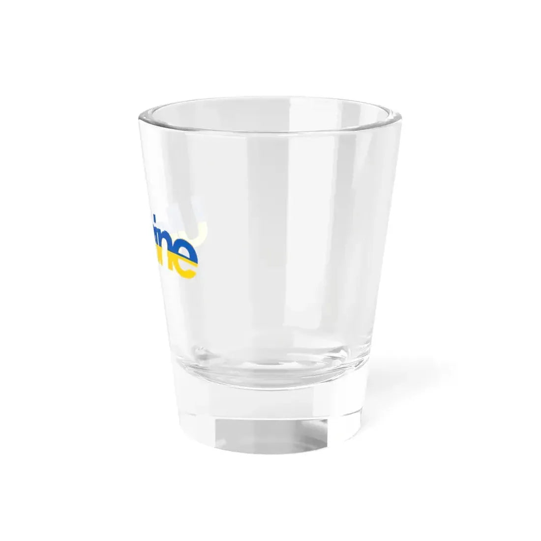 Ukraine name with flag colors - English - Warped (Ukraine) Shot Glass 1.5oz - Go Mug Yourself