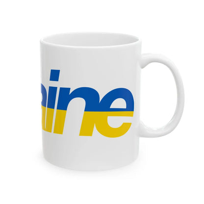 Ukraine name with flag colors - English - Warped (Ukraine) White Coffee Mug - Go Mug Yourself