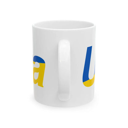 Ukraine name with flag colors - Polish (Ukraine) White Coffee Mug - Go Mug Yourself