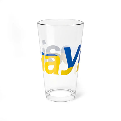 Ukraine name with flag colors - Ukrainian (Ukraine) Pint Glass 16oz - Go Mug Yourself