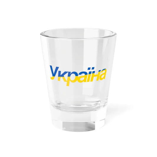 Ukraine name with flag colors - Ukrainian (Ukraine) Shot Glass 1.5oz 1.5oz - Go Mug Yourself