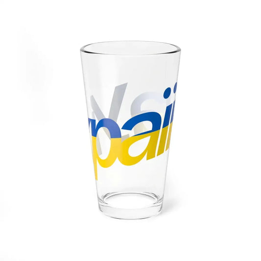 Ukraine name with flag colors - Ukrainian - Warped - Alt (Ukraine) Pint Glass 16oz 16oz - Go Mug Yourself