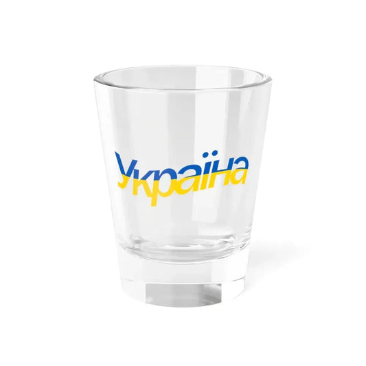Ukraine name with flag colors - Ukrainian - Warped - Alt (Ukraine) Shot Glass 1.5oz 1.5oz - Go Mug Yourself