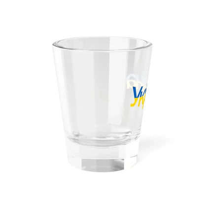 Ukraine name with flag colors - Ukrainian - Warped - Alt (Ukraine) Shot Glass 1.5oz - Go Mug Yourself