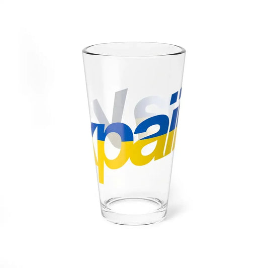 Ukraine name with flag colors - Ukrainian - Warped (Ukraine) Pint Glass 16oz 16oz - Go Mug Yourself