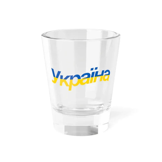 Ukraine name with flag colors - Ukrainian - Warped (Ukraine) Shot Glass 1.5oz 1.5oz - Go Mug Yourself