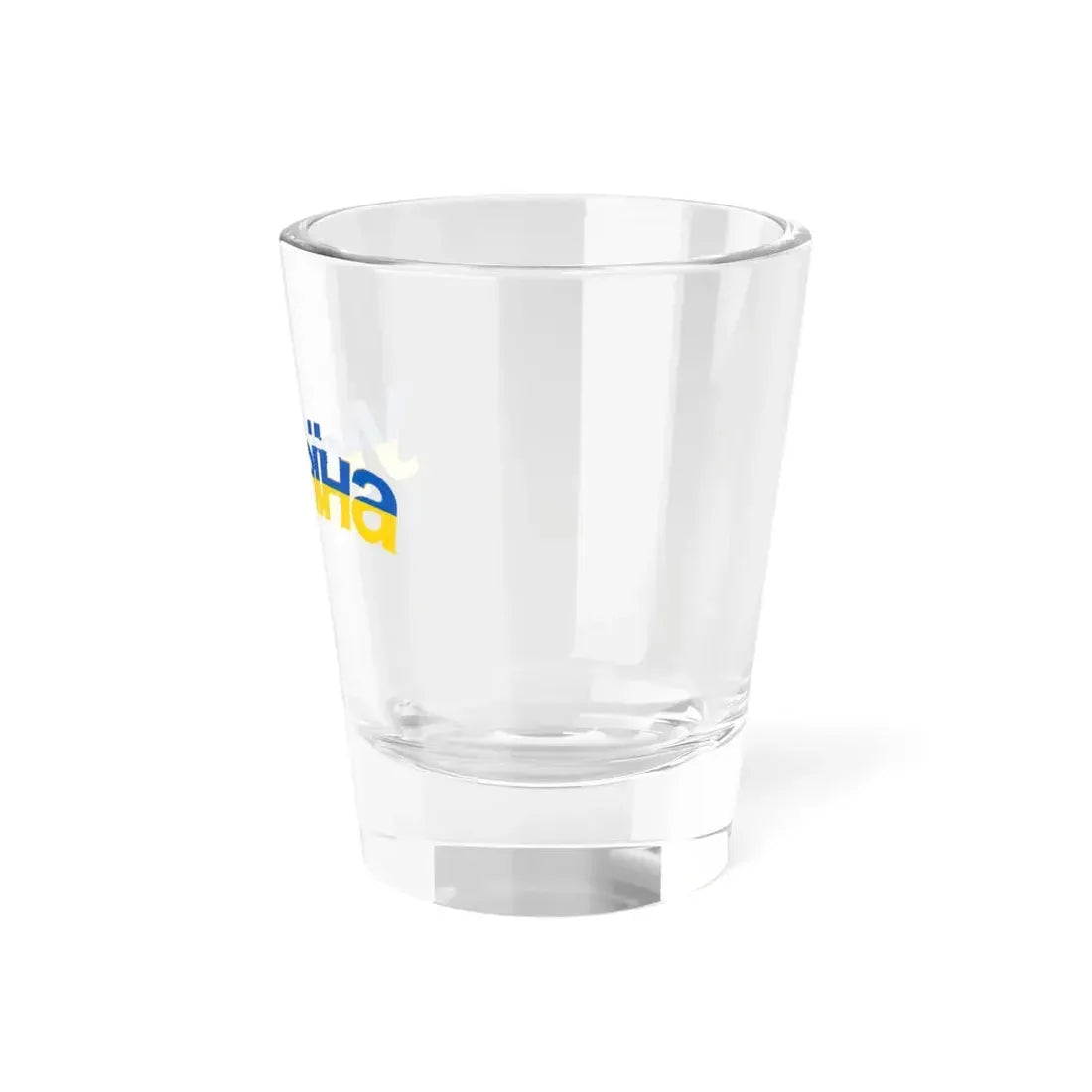 Ukraine name with flag colors - Ukrainian - Warped (Ukraine) Shot Glass 1.5oz - Go Mug Yourself