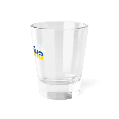 Ukraine name with flag colors - Ukrainian - Warped (Ukraine) Shot Glass 1.5oz - Go Mug Yourself
