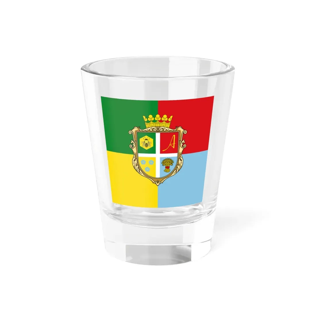 Прапор міста Андрієвичі Житомирщина (Ukraine) Shot Glass 1.5oz 1.5oz - Go Mug Yourself