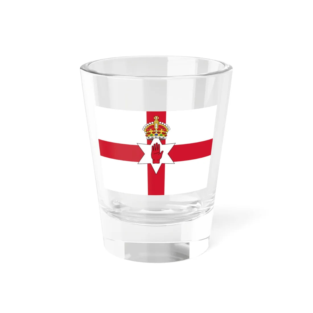 Ulster Banner Tudor Crown version 3-2 (Ireland) Shot Glass 1.5oz 1.5oz - Go Mug Yourself