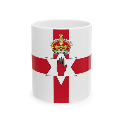 Ulster Banner Tudor Crown version 3-2 (Ireland) White Coffee Mug 11oz - Go Mug Yourself