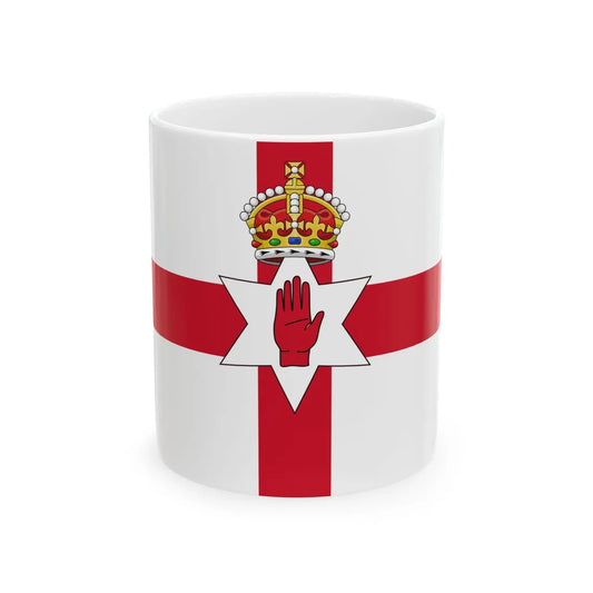 Ulster Banner Tudor Crown version 3-2 (Ireland) White Coffee Mug 11oz - Go Mug Yourself
