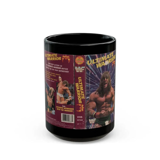 ULTIMATE WARRIOR WWF (VHS COVER) - Black Coffee Mug 15oz - Go Mug Yourself