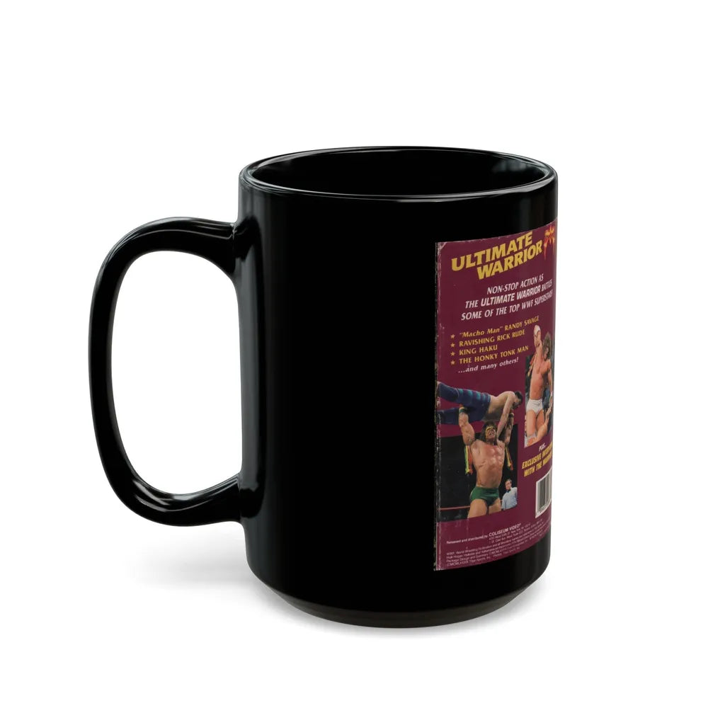 ULTIMATE WARRIOR WWF (VHS COVER) - Black Coffee Mug-Go Mug Yourself