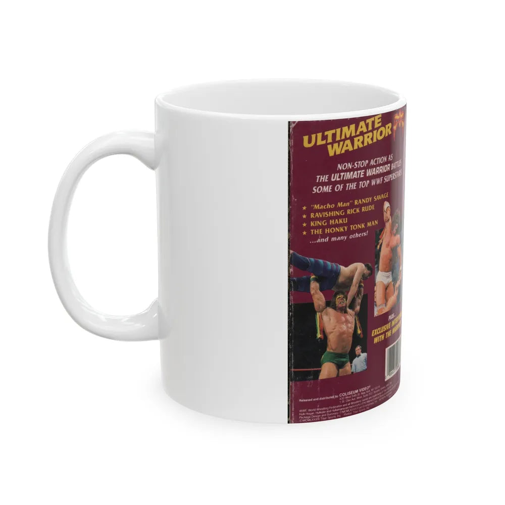 ULTIMATE WARRIOR WWF (VHS COVER) - White Coffee Mug-Go Mug Yourself