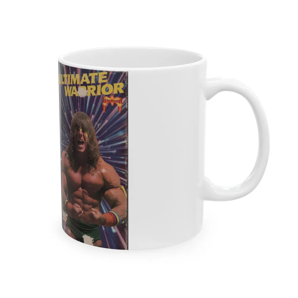 ULTIMATE WARRIOR WWF (VHS COVER) - White Coffee Mug-Go Mug Yourself