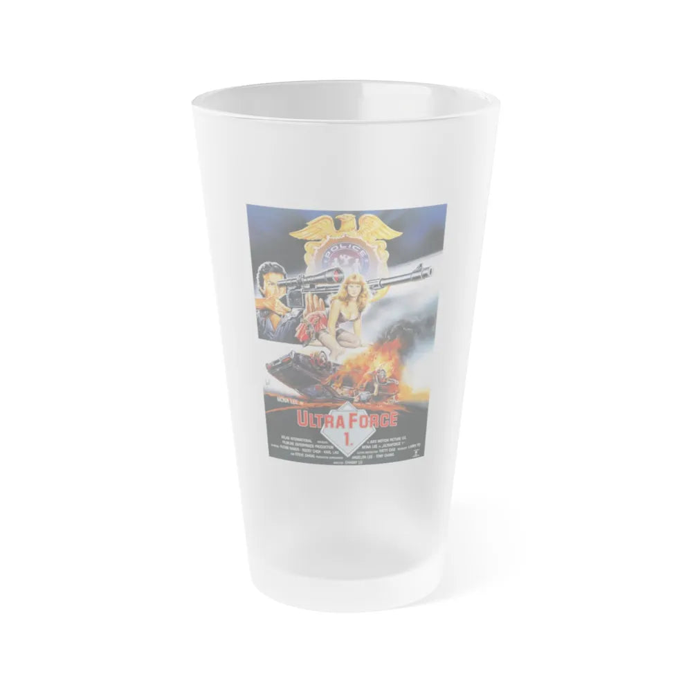 ULTRA FORCE 1 1989 Movie Poster - Frosted Pint Glass 16oz-Go Mug Yourself