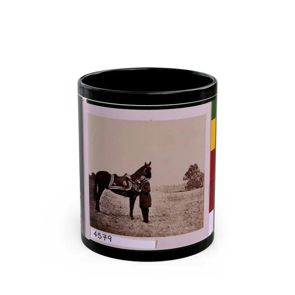 Ulysses S. Grant, Full-Length Portrait, Facing Left, Standing Alongside His War Horse, Cincinnati (U.S. Civil War) Black Coffee Mug-11oz-Go Mug Yourself