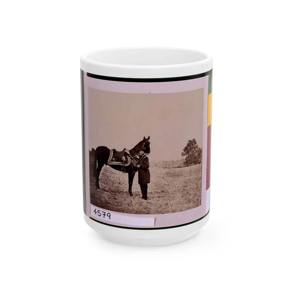 Ulysses S. Grant, Full-Length Portrait, Facing Left, Standing Alongside His War Horse, Cincinnati (U.S. Civil War) White Coffee Mug-15oz-Go Mug Yourself