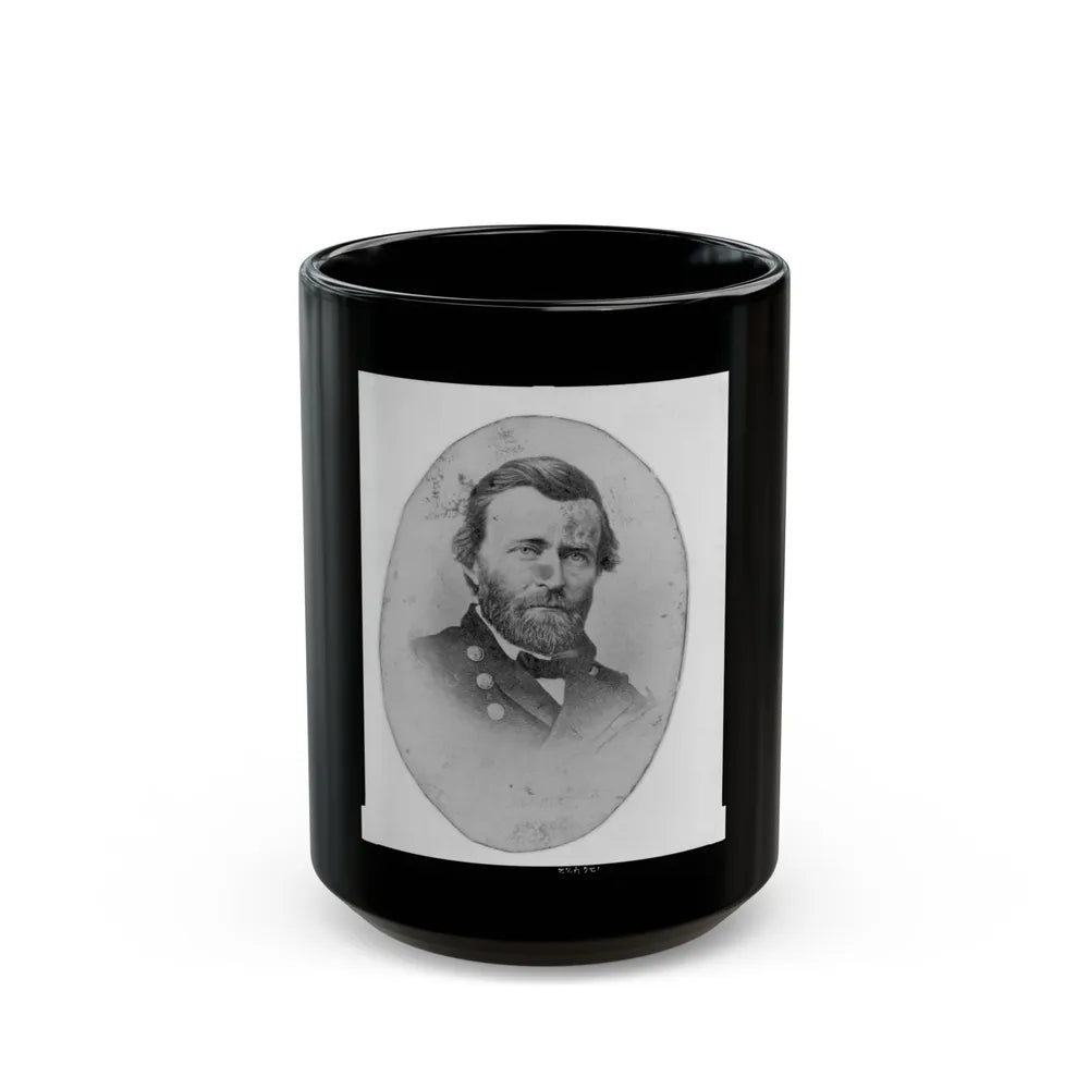 Ulysses S. Grant, In Uniform, Head-And-Shoulders Portrait, Facing Front (U.S. Civil War) Black Coffee Mug-15oz-Go Mug Yourself