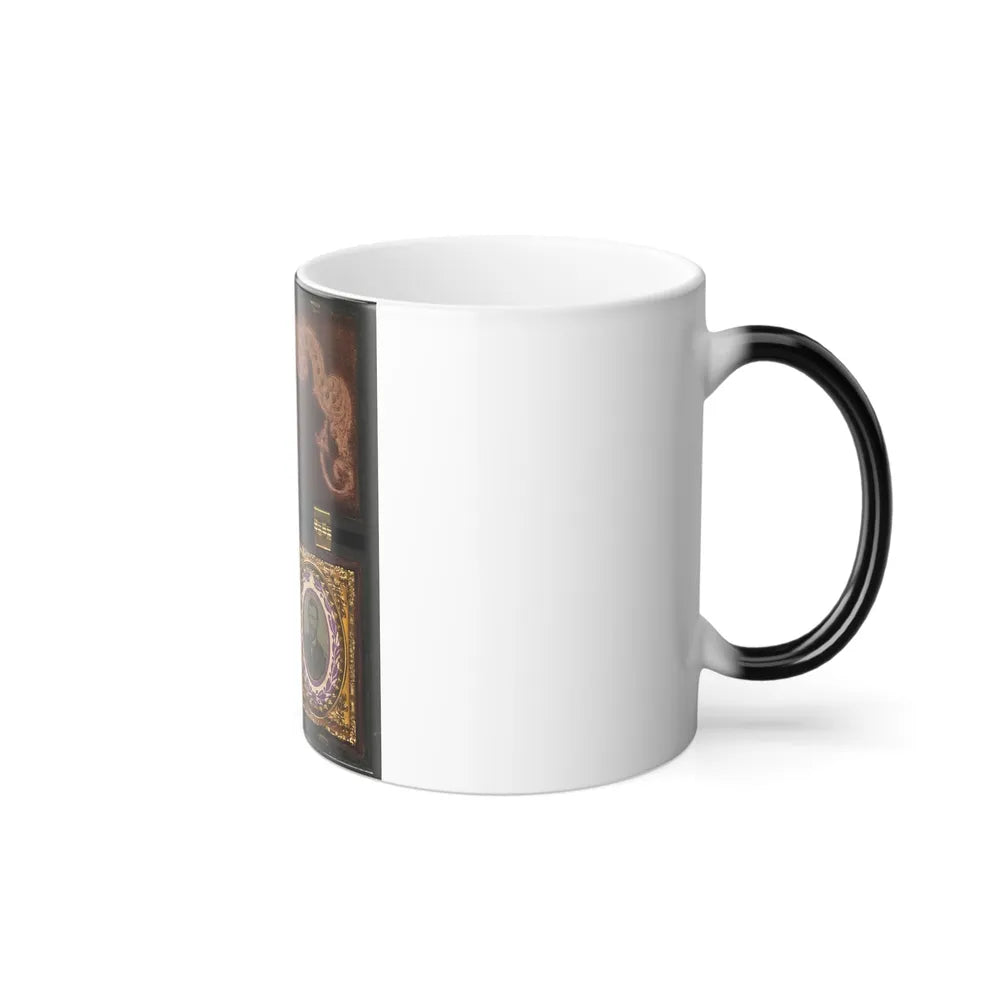 Ulysses S. Grant of General Staff Regular Army Infantry Regiment; Dried Flowers in Frame on Left (U.S. Civil War) Color Changing Coffee Mug 11oz-Go Mug Yourself