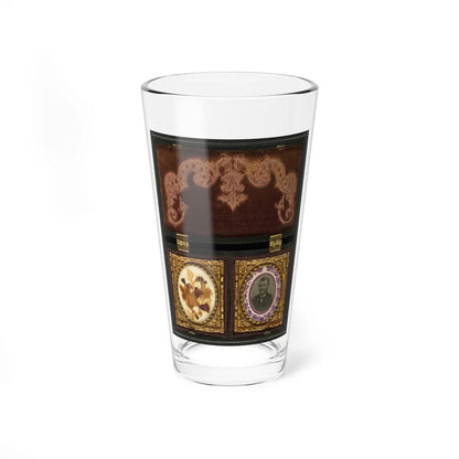 Ulysses S. Grant Of General Staff Regular Army Infantry Regiment; Dried Flowers In Frame On Left (U.S. Civil War) Pint Glass 16oz-16oz-Go Mug Yourself