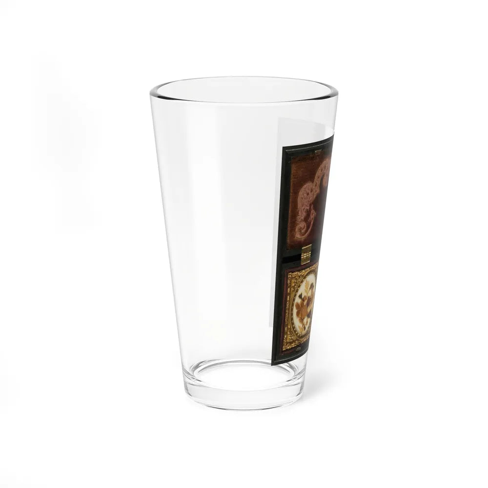 Ulysses S. Grant Of General Staff Regular Army Infantry Regiment; Dried Flowers In Frame On Left (U.S. Civil War) Pint Glass 16oz-Go Mug Yourself