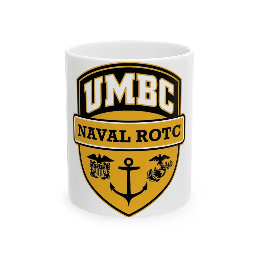 UMBC Naval ROTC (U.S. Navy) White Coffee Mug-11oz-Go Mug Yourself