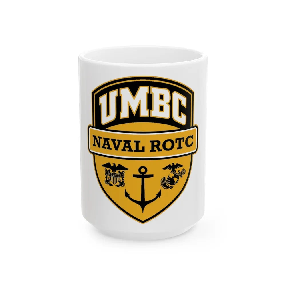 UMBC Naval ROTC (U.S. Navy) White Coffee Mug-15oz-Go Mug Yourself