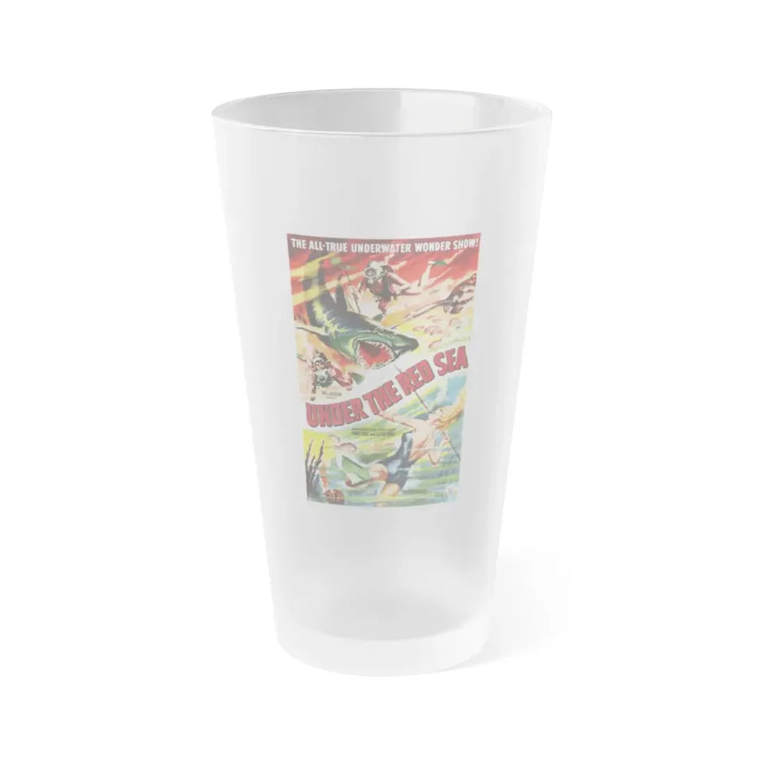 UNDER THE RED SEA 1952 Movie Poster - Frosted Pint Glass 16oz Default Title - Go Mug Yourself